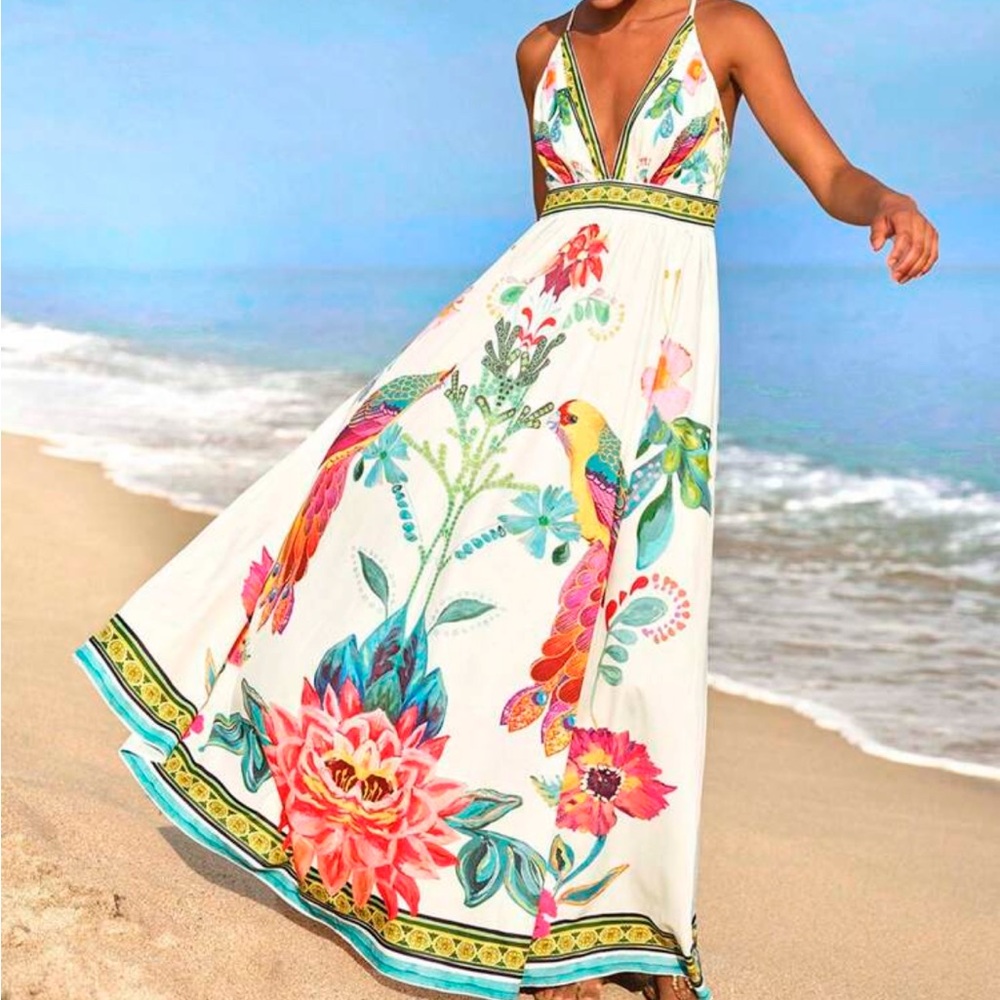 SHEIN Colorful Floral Maxi Dress